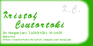 kristof csutortoki business card
